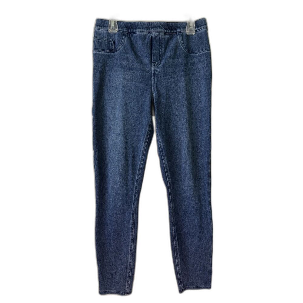 Spanx women's size XL skinny leg compression stretch pull on ankle jeans